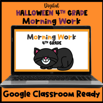 Preview of Halloween 4th Grade Digital MATH REVIEW and REFRESHER Morning Work