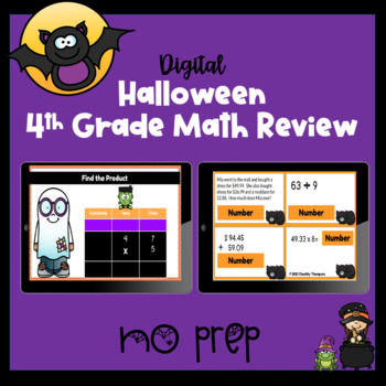Preview of Halloween 4th Grade Morning Math BUNDLE-No Prep_Digital