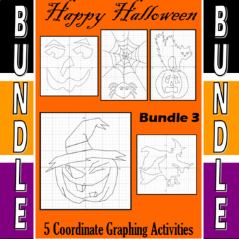 Preview of Halloween - Bundle #3 - 5 Coordinate Graphing Activities