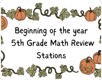 Preview of Halloween 5th Grade Math Task Cards