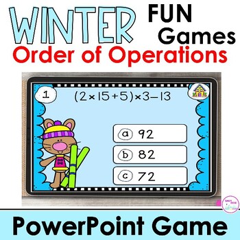Preview of Free Winter Order of Operations Practice Digital PowerPoint Game Activity