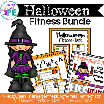 Preview of Halloween 12 Product Bundle-PE Games, Brain Breaks, Party Ideas & Math Centers