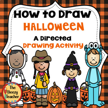 Preview of Halloween A How to Draw Directed Drawing Activity | Writing