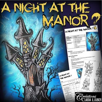 Preview of Halloween - A Night at the Manor ? - Art Lesson Plan