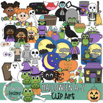 Halloween A-Z Clip Art by A Few Good Designs by Shannon Few | TpT
