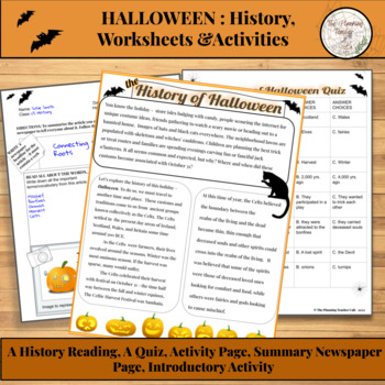 Preview of Halloween : A history reading and multiple activities