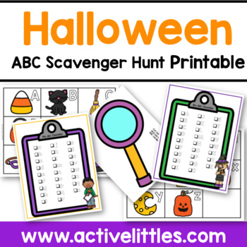 Preview of Halloween ABC Alphabet Scavenger Hunt Preschool Toddler Printable