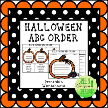 Preview of Halloween ABC Order Printable Worksheets