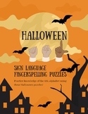 Halloween ASL / Fingerspelling Word Puzzles / Sign Languag