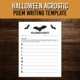 Halloween Acrostic Poem Writing Activity | October English