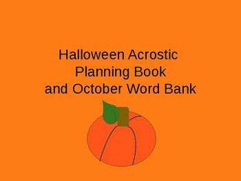 Preview of Halloween Acrostic and October Word Bank