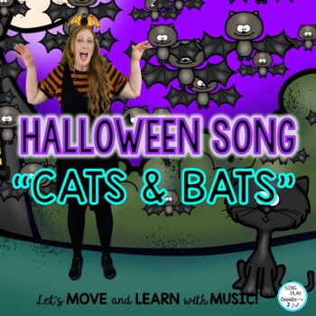 Preview of Halloween Learning Action Song: “Cats and Bats” Literacy and Movement Activity