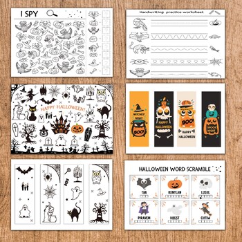 Preview of Halloween Activites Games - coloring pages - stickers - Ready to Print
