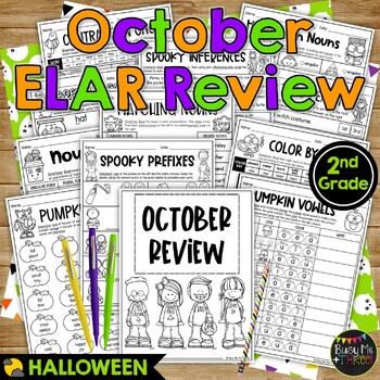 Preview of Halloween Activities 2nd Grade ELAR REVIEW No Prep Printables for October