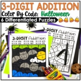 Halloween Activities 3 Digit Addition Color by Number | Ha
