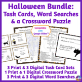 Halloween Activities BUNDLE with Task Cards, Word Searches