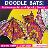 Halloween Art Activities, Bat Doodle Art Coloring Pages & 