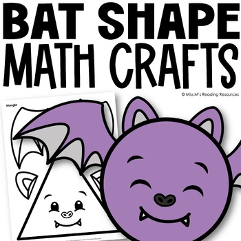 Preview of Halloween Activities Bat Shape Craft | 2D Shapes Math Craft Bulletin Board