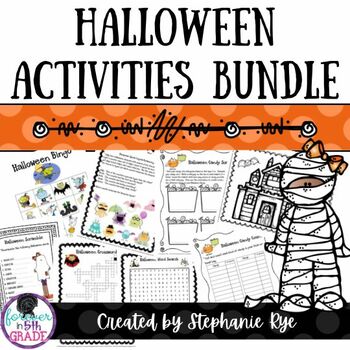 Halloween Activities Bundle - Halloween Bingo, Puzzles, Graphing, and More!