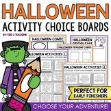 Halloween Activities Choice Boards for Early Finishers