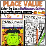 Halloween Activities | Color by Number Place Value | Hallo