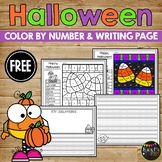 Halloween Activities Color by Number and Writing Pages FREEBIE