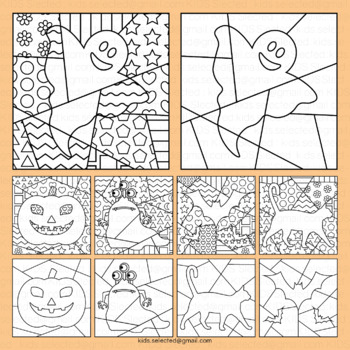 Halloween Coloring Pages and Halloween Felt Board Shapes