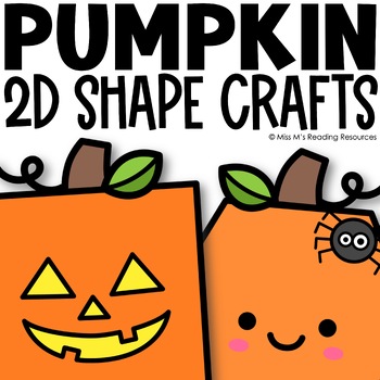 Preview of Halloween Activities Craft and Bulletin Board Pumpkin 2D Shapes Math Center
