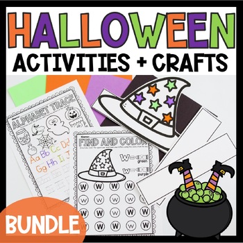 Preview of Halloween Activities & Crafts for Preschool & Kindergarten Worksheets *BUNDLE*