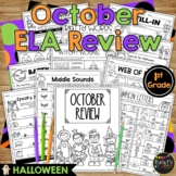 Halloween Activities ELAR REVIEW for 1st Grade No Prep Pri