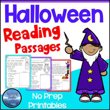 Preview of Halloween Activities: Halloween Reading Passages with Comprehension Questions