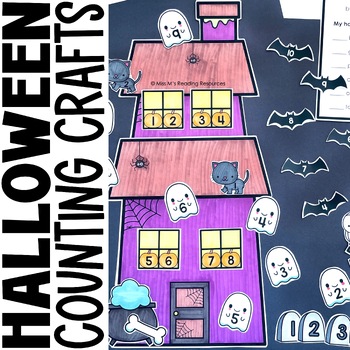 Preview of Halloween Activities Haunted House Craft Bulletin Board | Halloween Math Craft