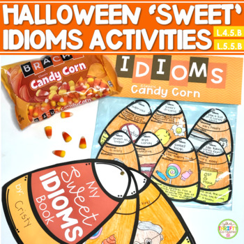 Preview of Halloween Activities Idioms | Fall Morning Work Bulletin Board Candy Corn Craft