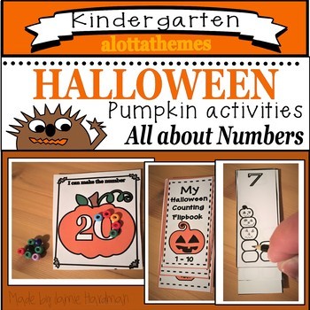 Halloween NUMBERS 1-20 Math centers for KINDERGARTEN by Jamie Hardman