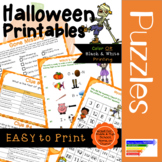 Halloween Activities: Logic Puzzle, Rebus, & Maze