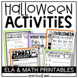 Halloween Activities | Math & Language Arts Worksheets | W