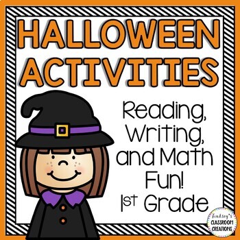 Preview of Halloween Math & Literacy Activities - Fun Printables for 1st Grade