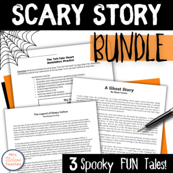 Preview of Halloween Activities - Middle School ELA - Scary Short Story Bundle