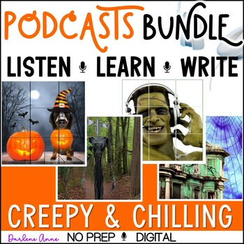 Preview of Middle School Listening Activities - Creepy Podcasts Bundle