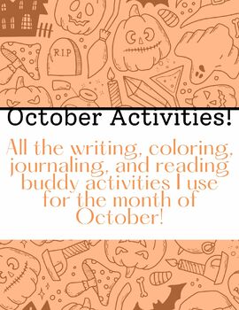 Preview of Halloween Activities - No Prep! Art projects, Journals, and Coloring!