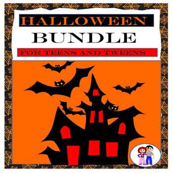Preview of Halloween Activities,  No Prep, October Bundle for Teens and Tweens