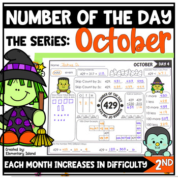 Preview of Halloween Activities Number of the Day | October Morning Work Halloween Math