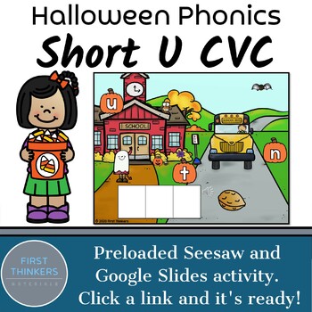 Halloween Activities Short U CVC Words Digital Resources | Fall Phonics ...