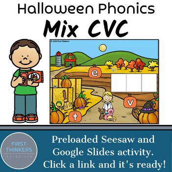 Halloween Activities Short Vowel CVC Words | Google Seesaw | Fall ...