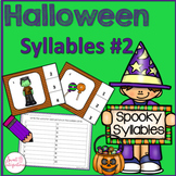 Halloween Spooky Syllables - October Syllable Task Cards