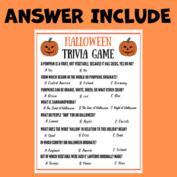 Preview of Halloween Activities Trivia Riddle Game Unit Sub plans lesson Early finisher 5th