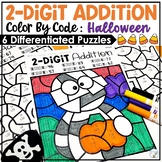Halloween Activities Two Digit Addition Color by Number | 