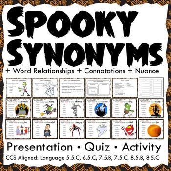Preview of Halloween Activities: Word Relationships Interactive Notebook Activity and Quiz