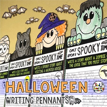 Preview of Halloween Activities Writing Pennants Halloween Craft Halloween Bulletin Board
