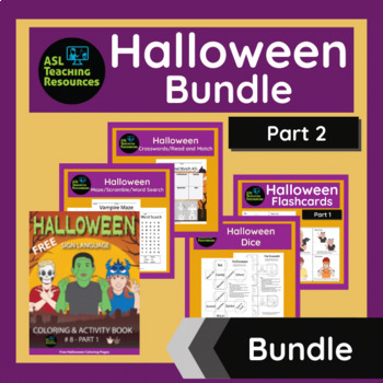 Preview of Halloween Activities and Games ASL / Sign Language and English / Bundle